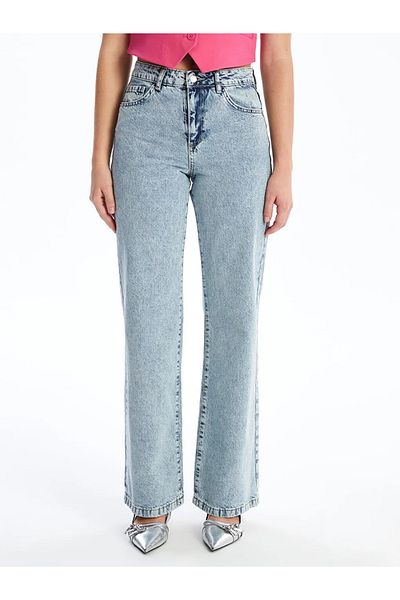 LC Waikiki Pantaloni blugi pentru femei Indigo Wideleg