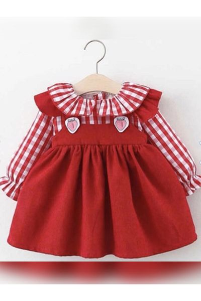 TINY BEAR Girl's Checkered Shirt Dress