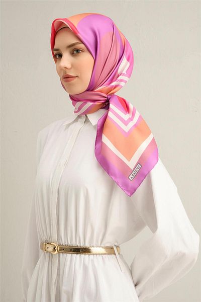 Armine Patterned Pure Silk Sura Scarf 9313- 57