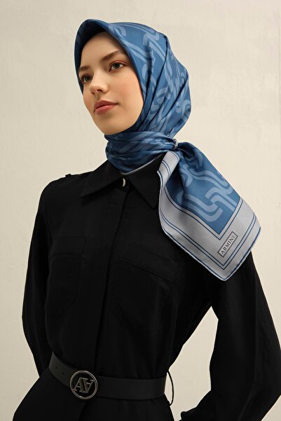 Armine İpek Eşarp 2025 Yaz - 9343-03 İndigo Twill