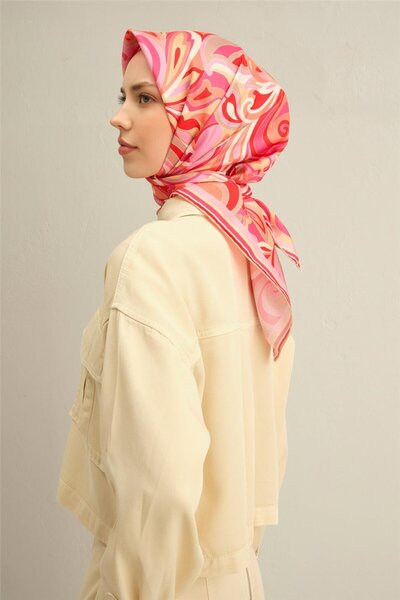 Armine Desenli Saf Ipek Twill Eşarp 9323- 33