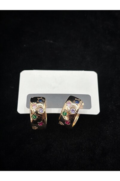 stainless steell Renkli Zirkon Taşlı Küpe