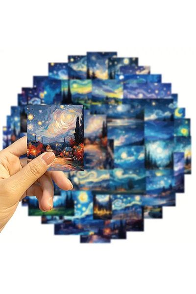Major Selection Αυτοκόλλητα Van Gogh - Σετ 50 για Tablet Notebook Laptop