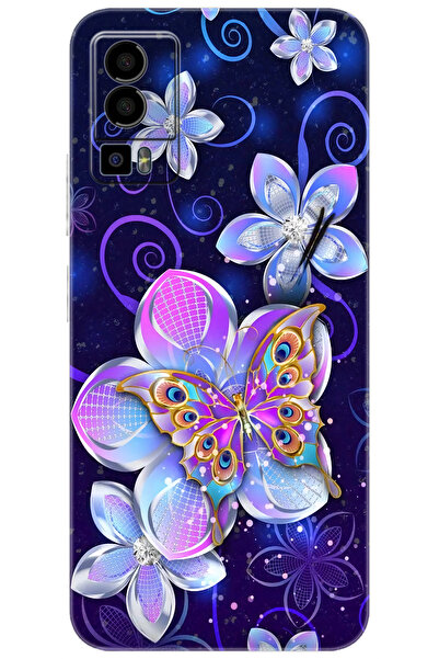 General Mobile GM 23 (G316) Uyumlu Kılıf Desen Baskılı Silikon Kelebek ve Çiç...