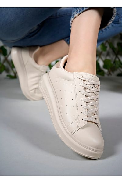 Elit 577 Beige Comfortable Lightweight Orthopedic Daily Women's Sports Shoes