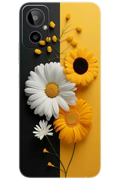 General Mobile GM 23 SE (G314) Uyumlu Kılıf Desen Baskılı Silikon Papatya Ser...