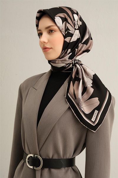 Armine Eșarfă din twill de mătase pură cu model 9312- 86