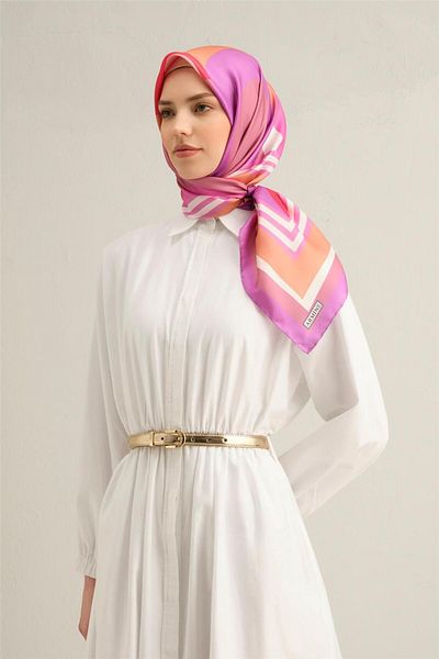 Armine Patterned Pure Silk Sura Scarf 9313- 57