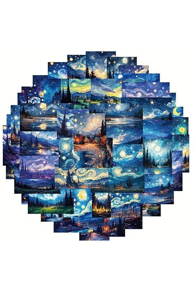 Major Selection Αυτοκόλλητα Van Gogh - Σετ 50 για Tablet Notebook Laptop
