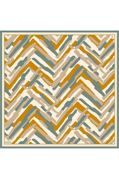 Armine Patterned Pure Silk Sura Scarf 9303- 03