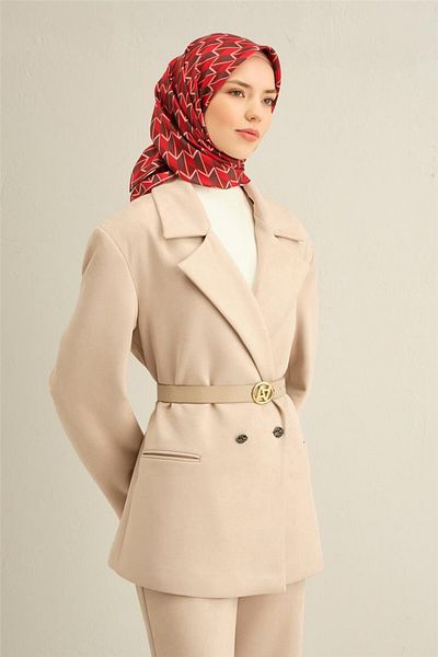 Armine Patterned Pure Silk Sura Scarf 9309- 85