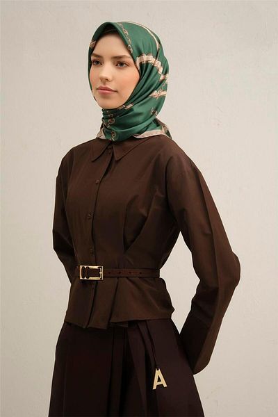 Armine Patterned Scarf - Pure Silk Twill 9346