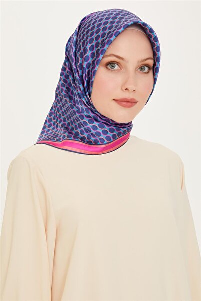 Armine Geometrik Desenli Twill Saf İpek Eşarp 9226D 14