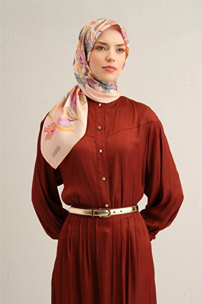 Armine بنقشة زهور شال ساف حرير سورا 9332D 56