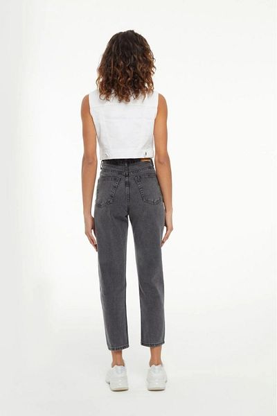 SANTA BELLA Pantaloni din denim din lycra pentru femei, cu talie înaltă, afumati, pentru mama iubitului