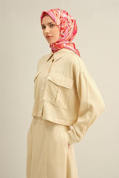 Armine Patterned Pure Silk Sura Scarf 9323- 33