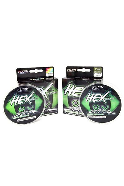 Fujin Hex 8X 150m. Moss Green Pe Line 0.18 mm