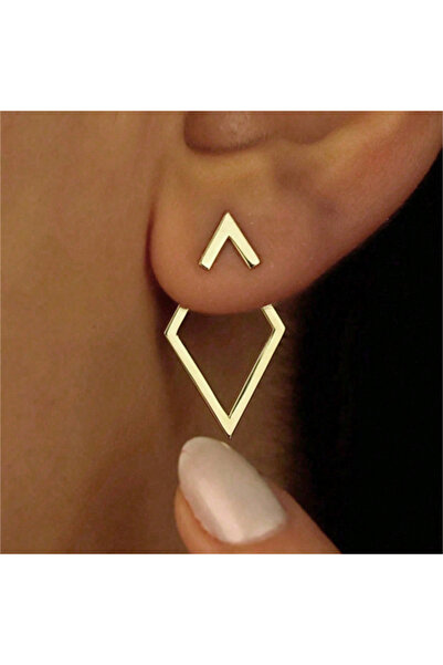 Choice زوج واحد من الأقراط المعدنية ذات شكل سهم هندسي ماسي، مصممة للنساء، بال...