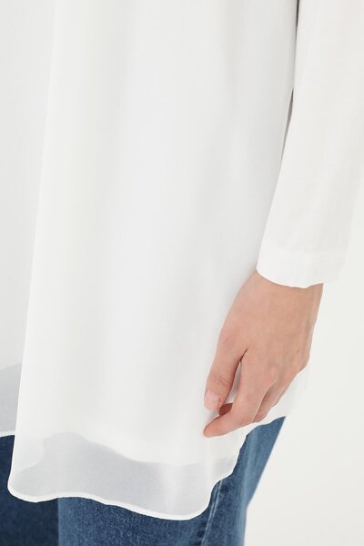 Zeynep Butik Kokoş My Accessories Puane Front Chifon Detail Long Sleeve Blouse