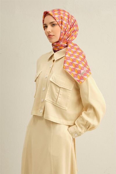 Armine Patterned Pure Silk Sura Scarf 9309- 81