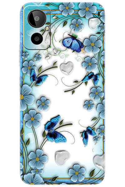 General Mobile GM 23 SE (G314) Uyumlu Kılıf Desen Baskılı Silikon Çiçek ve Ke...