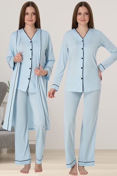 ByLohusa Set de pijamale de maternitate Effortt cu halat