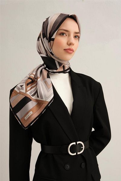 Armine Patterned Pure Silk Sura Scarf 9336- 85