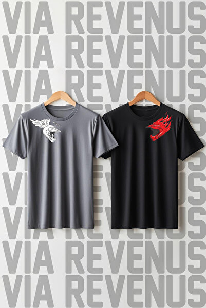 Vordevia Bikerska majica za parove sa širokim izrezom i printom kacige