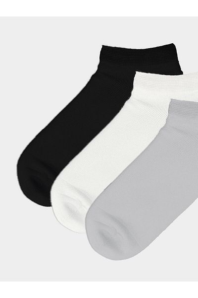 LC Waikiki New Season Women's Flat Booties Socks 3-Piece - S5Cf69Z8