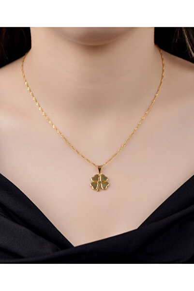 kuyumcu nurettin 3,70 gr (GRAM) Yonca Yaprak Desenli Kolye 22 Ayar Altın