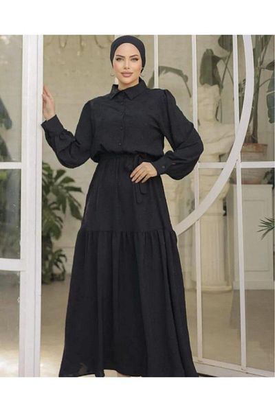 Yıldızistan Women's Plus Size Option Long Balloon Sleeve Dress 3550350