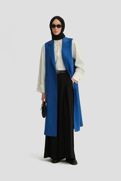 Armine Epaulette Vest 24K4201 - Cobalt