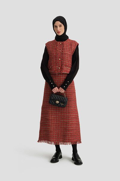 Armine 24K4206 Red Tweed Vest