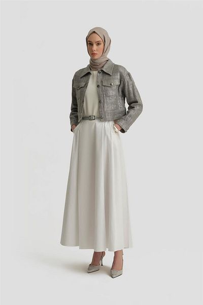 Armine Shiny Printed Tweed Jacket 25Y5900 Gray