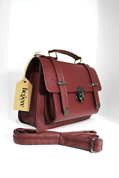 Begece Vişne Çürüğü Ayarlanabilir Uzun Askılı, Kilitli Kadın Çantası, Omuz Çantası, Çapraz Çanta