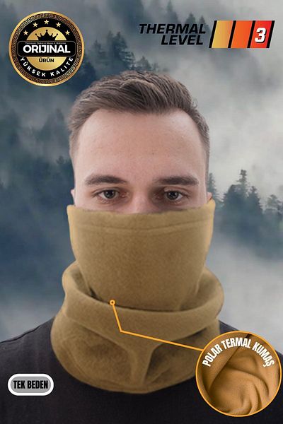 mottomia Sand Color Fleece Neck Collar| Winter Biker Military Anti-Wind Buff Beret (3 DIFFERENT USES)