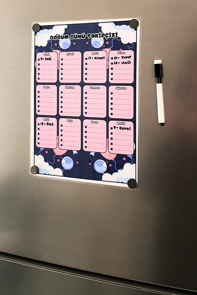caps Planificator cu magnet pentru memento și urmărire pentru ziua de naștere pe frigider