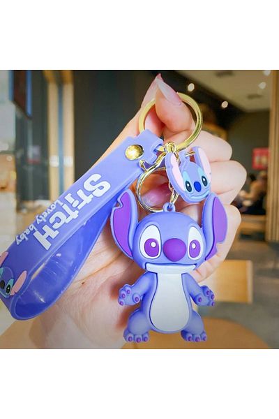 Miniso 05 Brand New Red Stitch Keychain Disney Stitch Figure Doll Keyring Bag Pendent Car Ornaments Key Acc