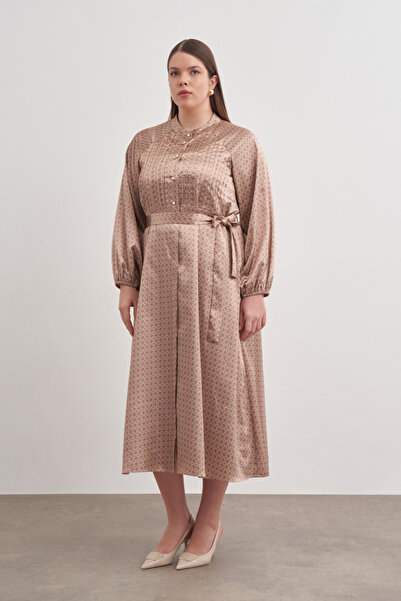 Aker Koza Desen Detaylı Elbise