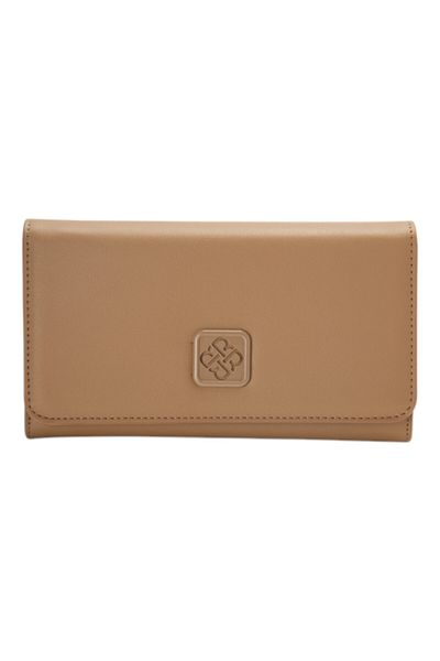 BATA Textured Tri-Fold Wallet Beige