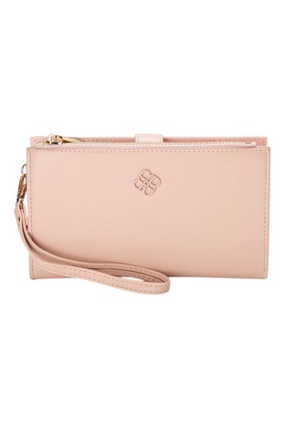 BATA Textured Wallet with Strap Pink