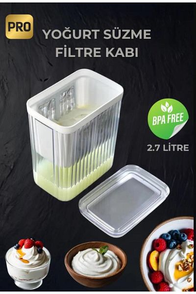 Hayveys Yogurt Storage Container with Yogurt Filter Strainer Vacuum Lid