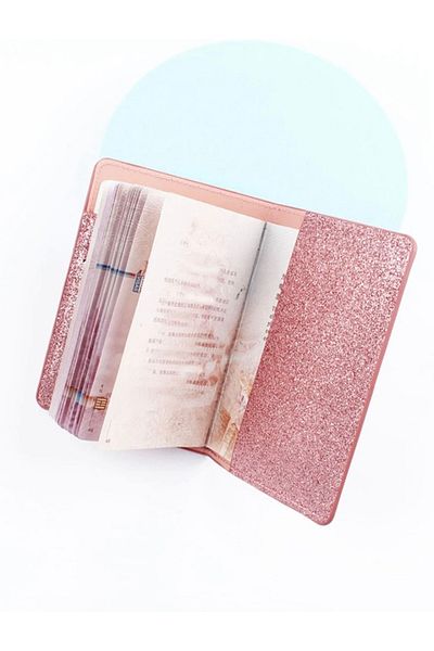 La Saade Y2K Pink Glitter Pinterest Passport Case