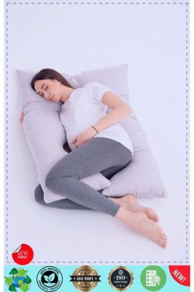 OMZ Şekilli Tam Vücut Yastığı Çıkarılabilir Kılıflı Hamile Yastığı Hamile Uyk...