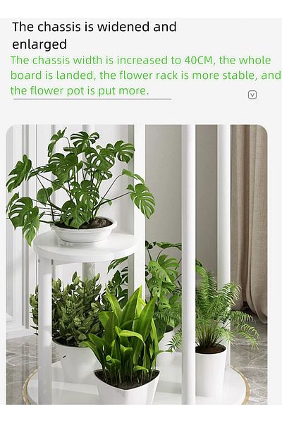 sharpdo 5-Layer Living Room Outdoor Balcony Floor-Standing Storage Rack, Stainless Steel Mobile Flower Rack