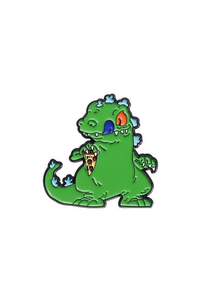Choice konglong Cartoon Cute Little Monster Alloy Brooch Comic Style Cute Anime Green Dinosaur Brooch Alloy