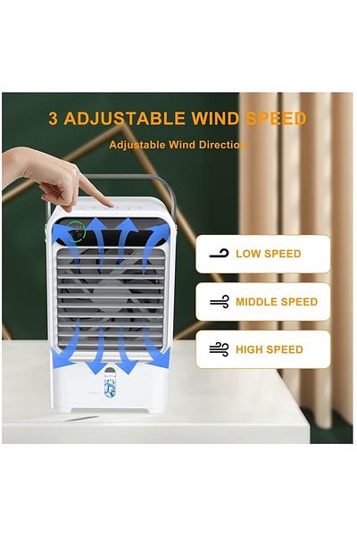 COOYA 4 in 1 Portable Air Cooler,with 3 Wind Speeds,with LED Light/Humidifier/Timing Function,for Home