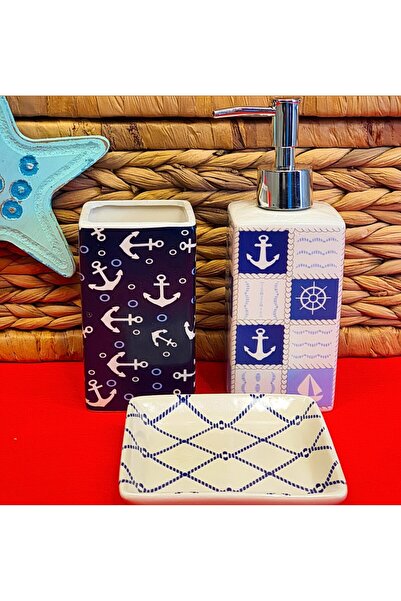 Le Atölye Marine Seramik 3 Parça Banyo Setı