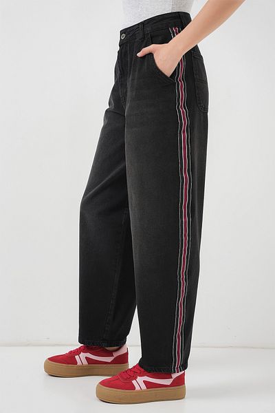 Bigdart Pantaloni largi din denim pentru femei 6700 - negri