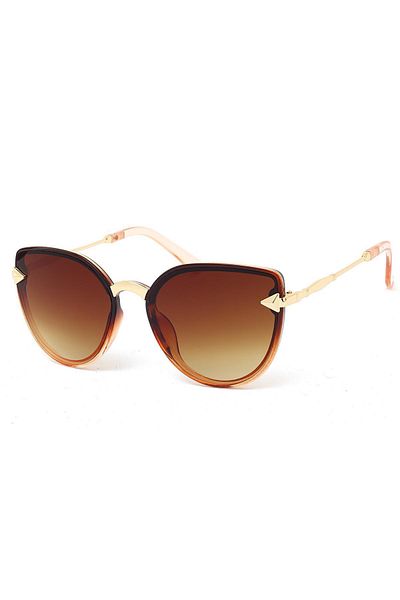 Di Caprio Women's Brown Uv400 Protected Oval Model Sunglasses